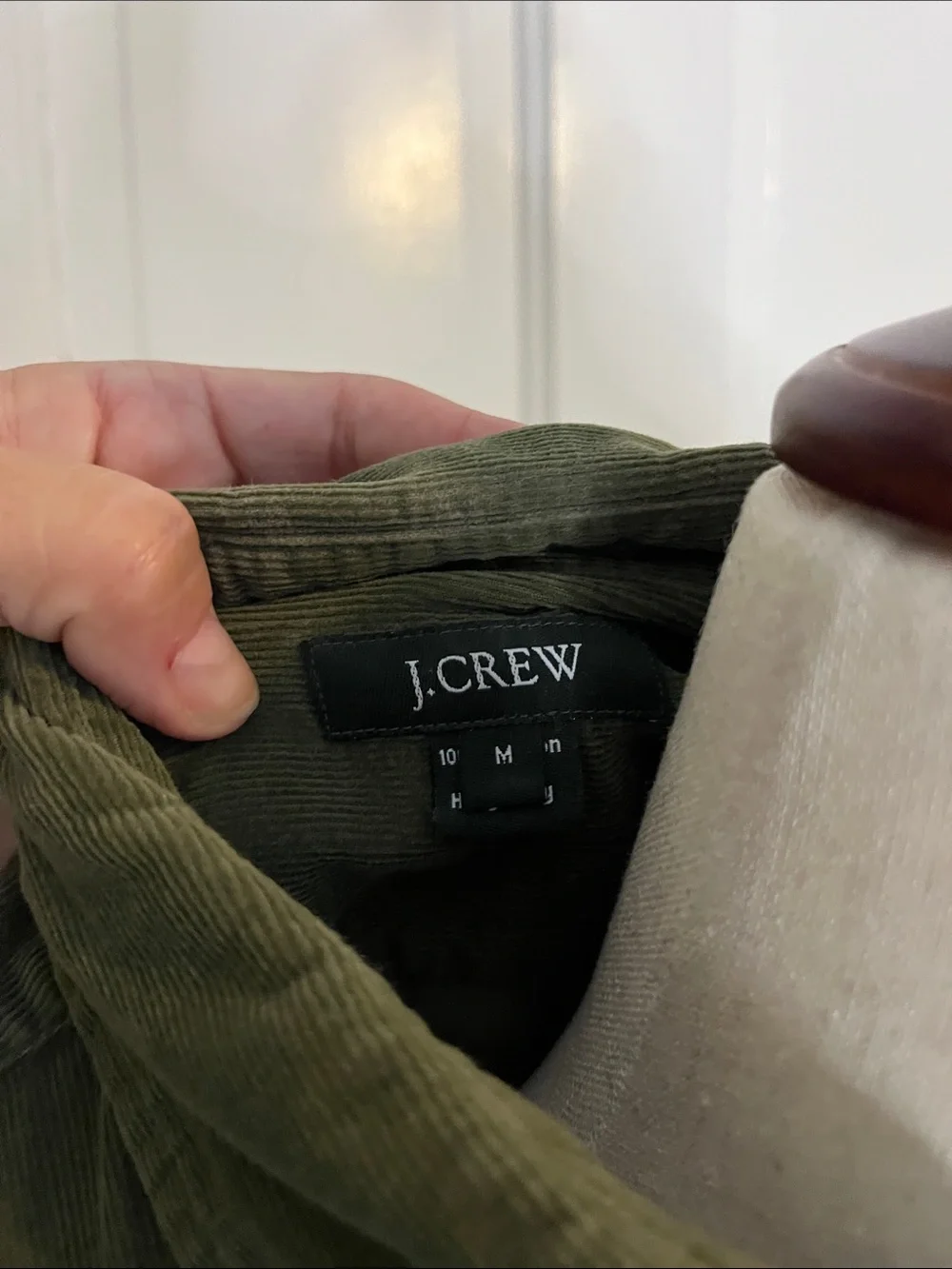 J. Crew Olive Green Corduroy Button-Down Shirt